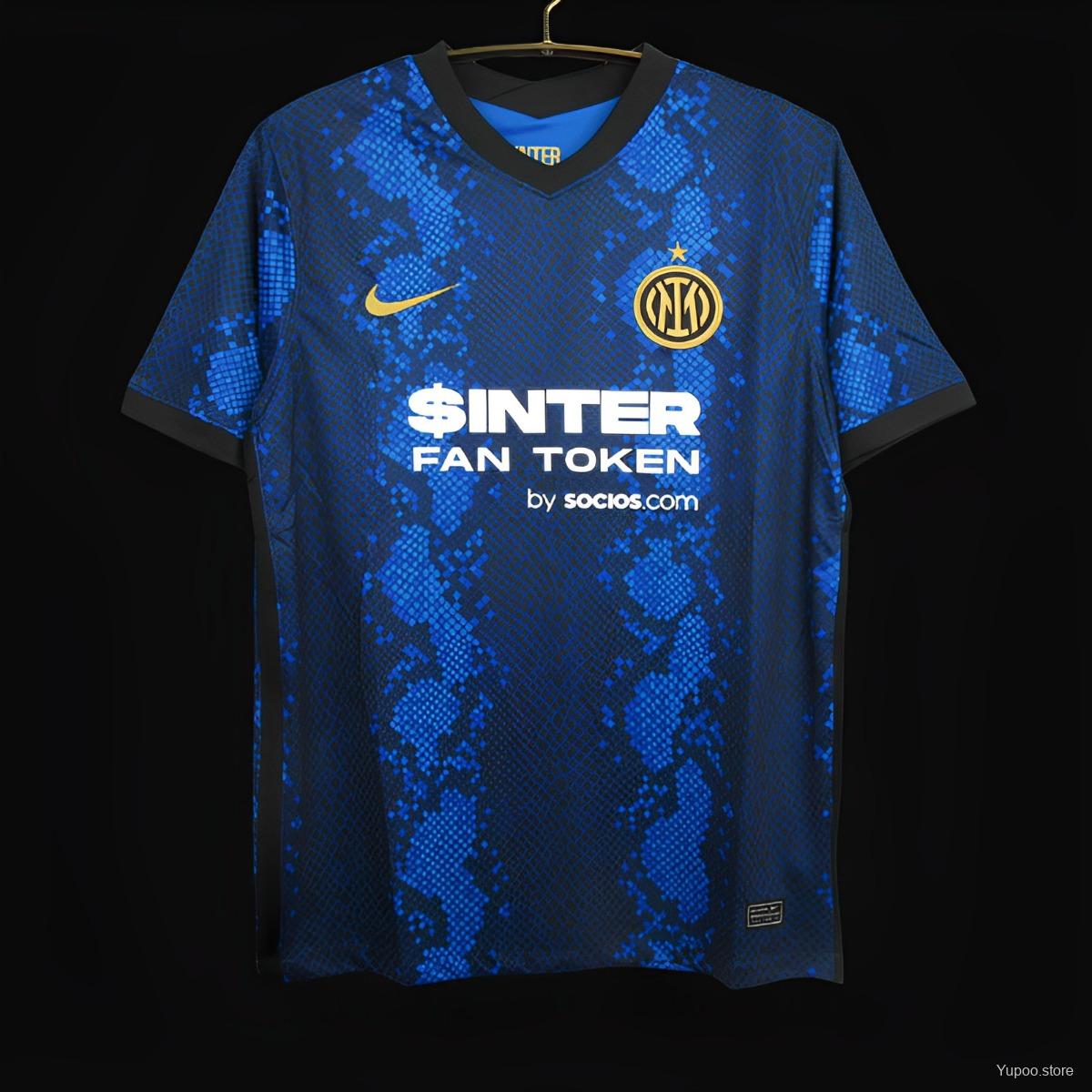Camiseta de fútbol Inter Milan 2021/22 LOCAL MANGA CORTA VERSION FAN